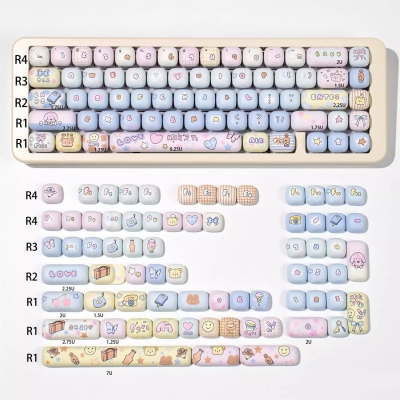 Toy House 104+33 MOG Profile Keycap Set Cherry MX PBT Dye-subbed for Keyboard